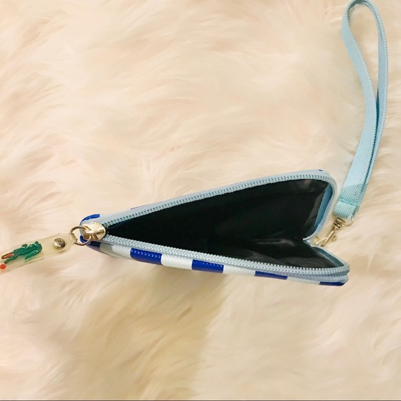 Lacoste Embossed Striped L-Zip Wristlet - Picture 5 of 7